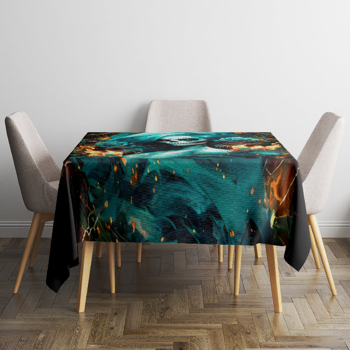 Flame Girl Skull Tablecloth Assuming I Was Like Most Girls Was Your First Mistake