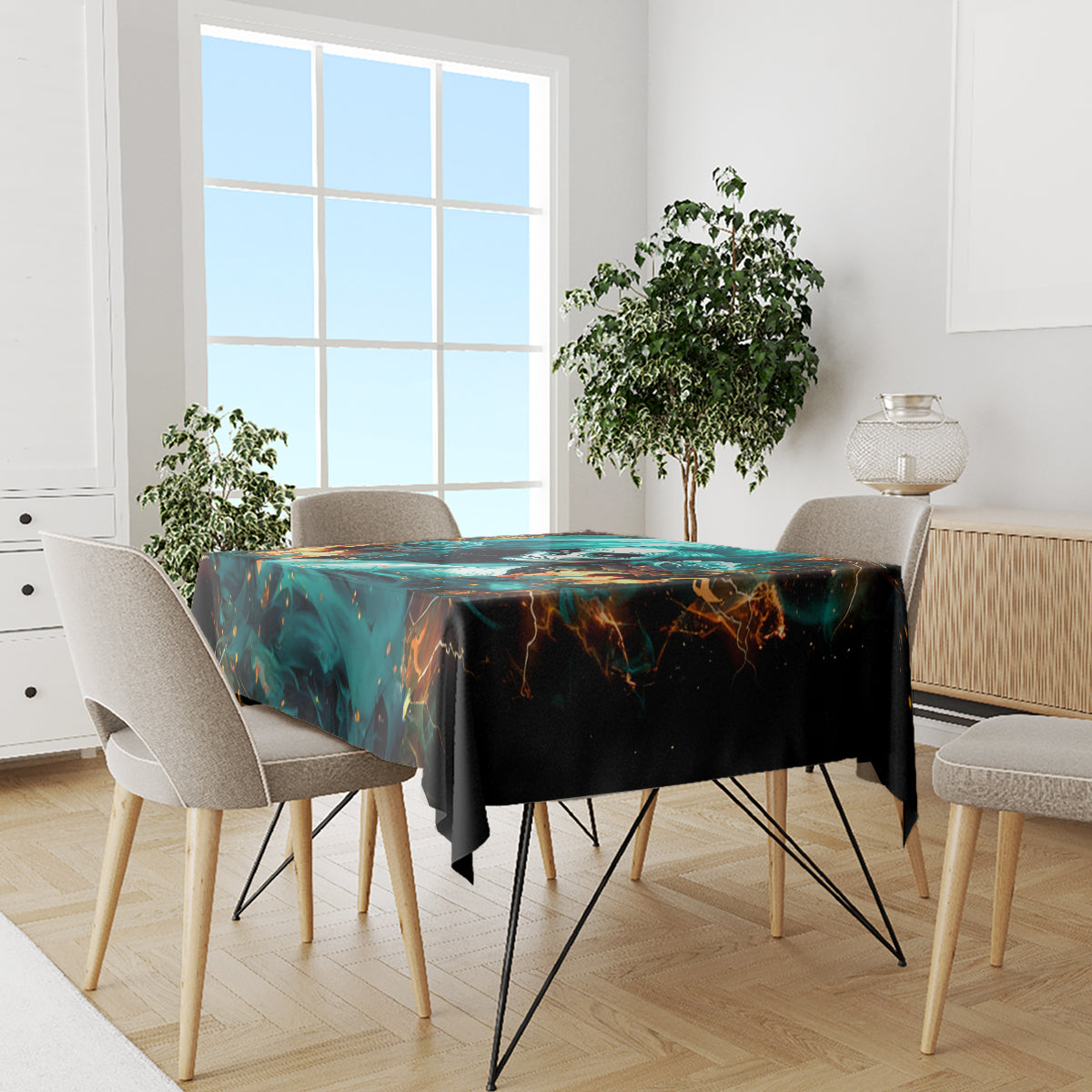 Flame Girl Skull Tablecloth Assuming I Was Like Most Girls Was Your First Mistake