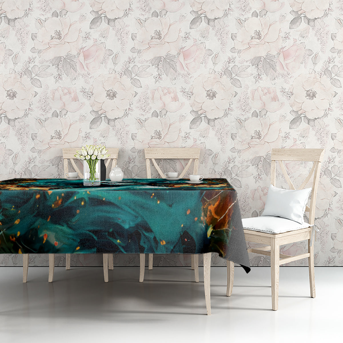 Flame Girl Skull Tablecloth Assuming I Was Like Most Girls Was Your First Mistake