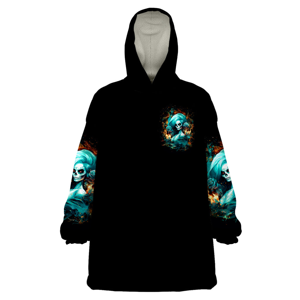 Flame Girl Skull Wearable Blanket Hoodie Assuming I Was Like Most Girls Was Your First Mistake