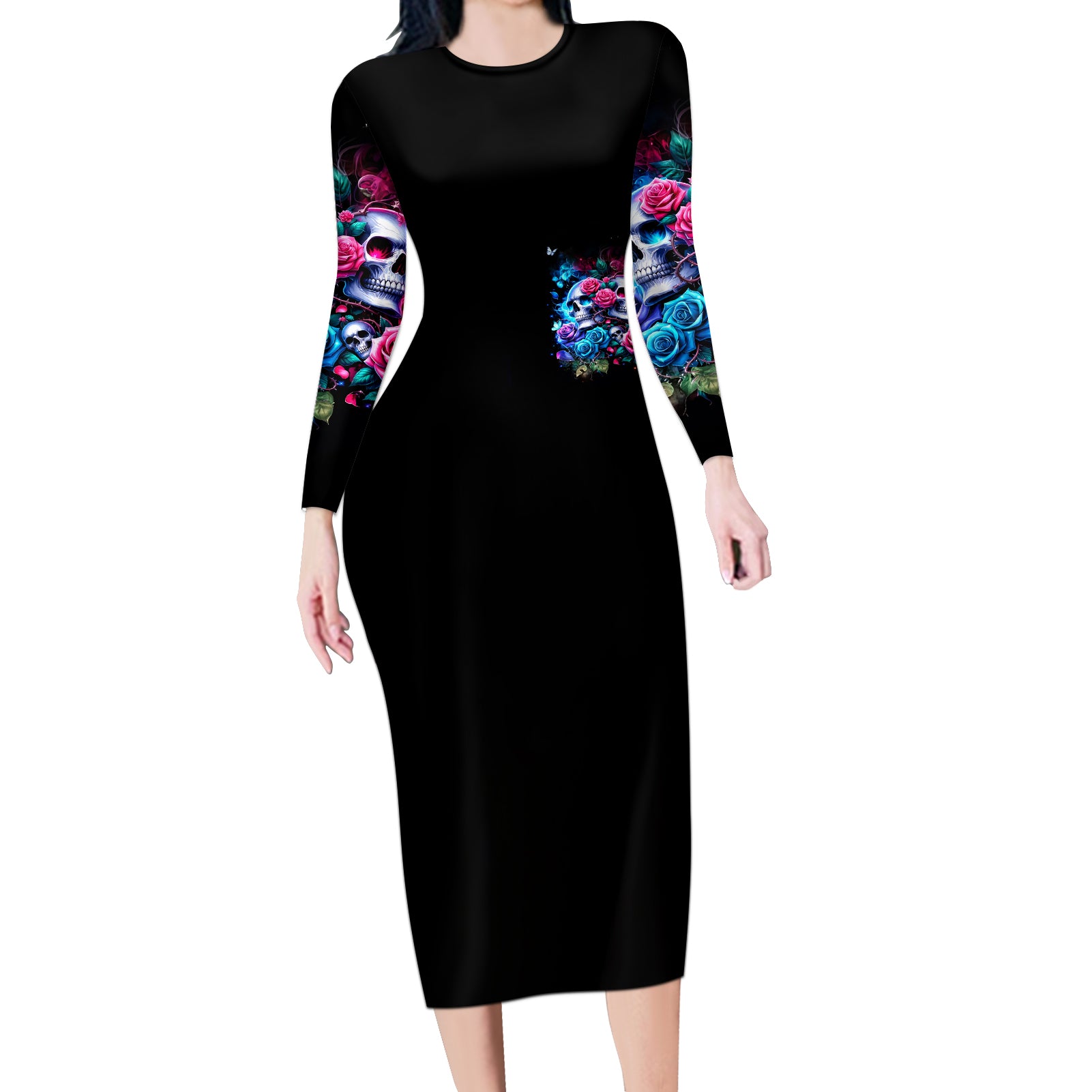 Couple Skull Long Sleeve Bodycon Dress I Could Be Your Best Friend Or Your Worst Fucking Enemy