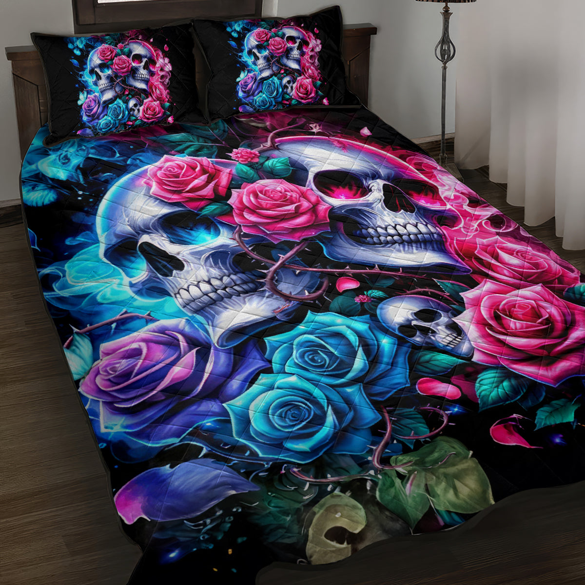 Couple Skull Quilt Bed Set I Could Be Your Best Friend Or Your Worst Fucking Enemy