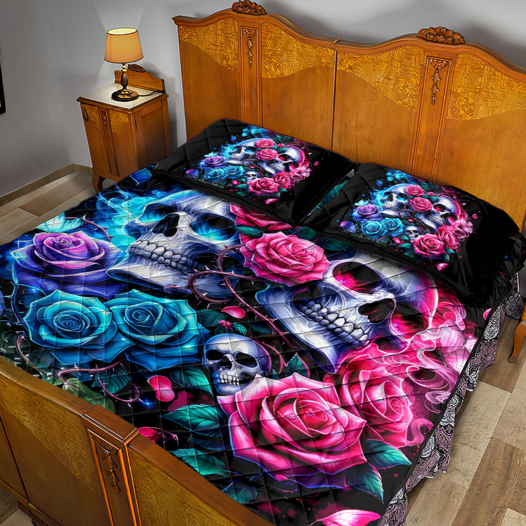 Couple Skull Quilt Bed Set I Could Be Your Best Friend Or Your Worst Fucking Enemy