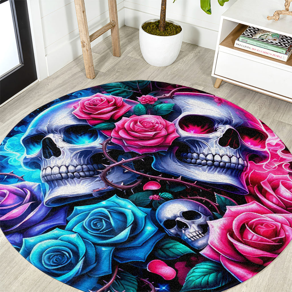 Couple Skull Round Carpet I Could Be Your Best Friend Or Your Worst Fucking Enemy