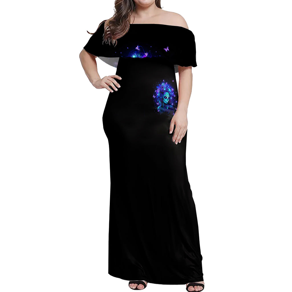 Skull Girl Off Shoulder Maxi Dress Yes I'm A Bitch But Not Yours