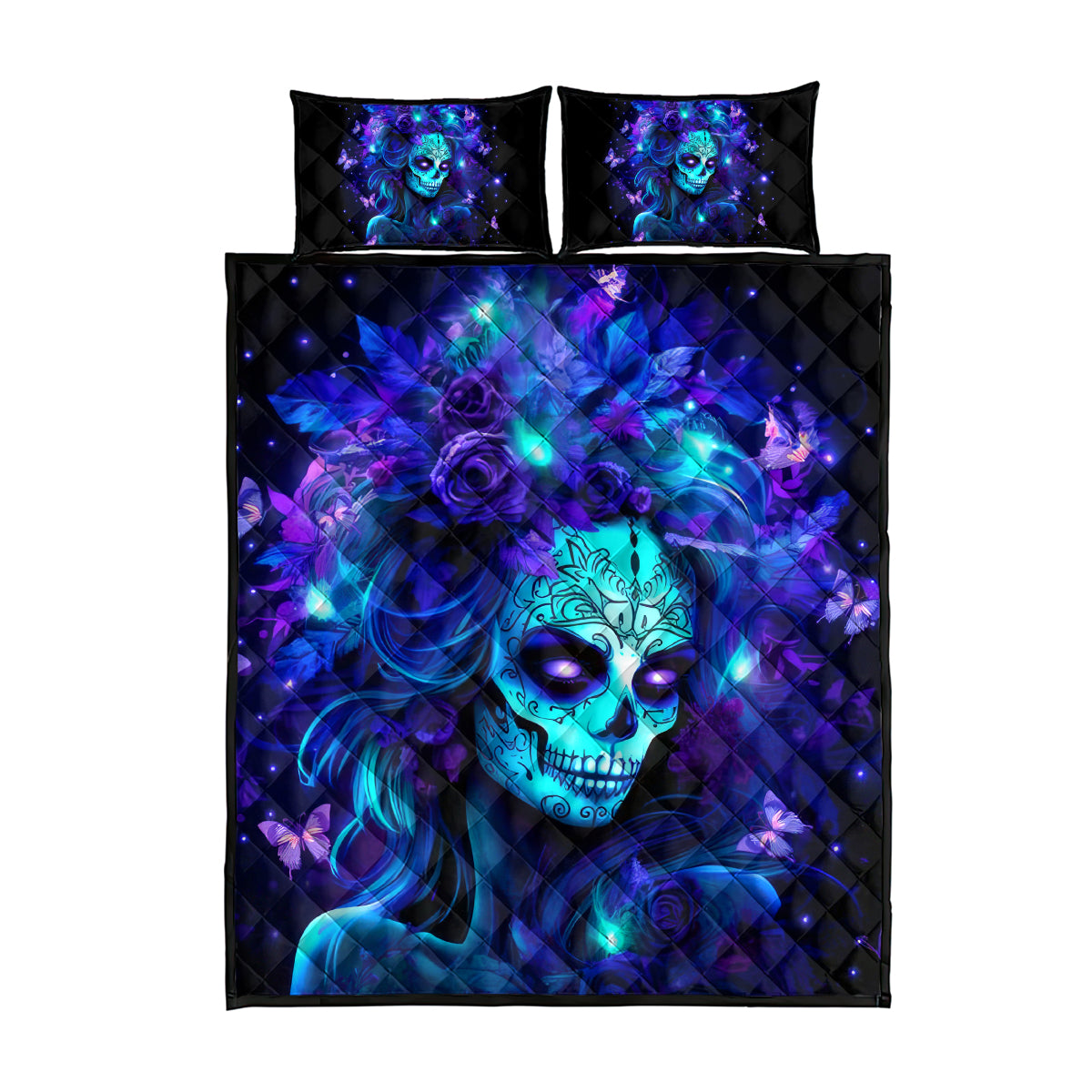Skull Girl Quilt Bed Set Yes I'm A Bitch But Not Yours
