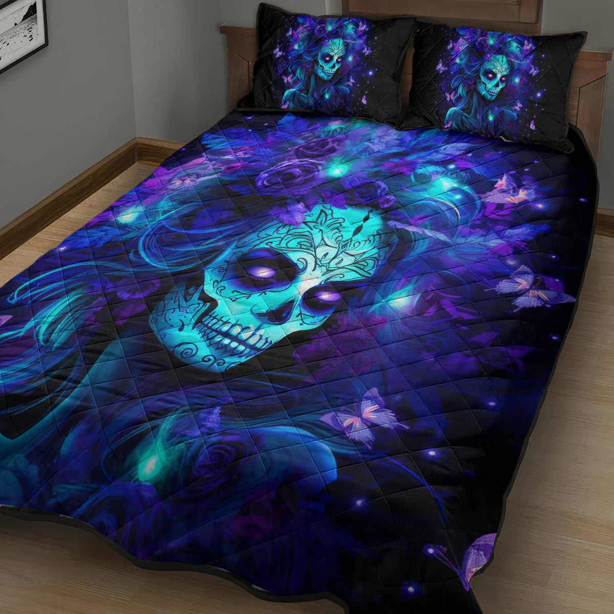 Skull Girl Quilt Bed Set Yes I'm A Bitch But Not Yours