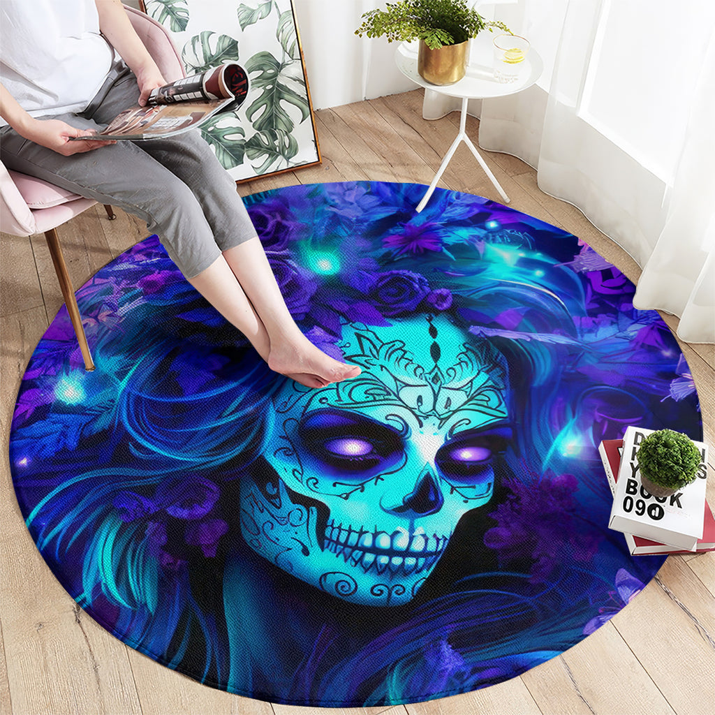 Skull Girl Round Carpet Yes I'm A Bitch But Not Yours