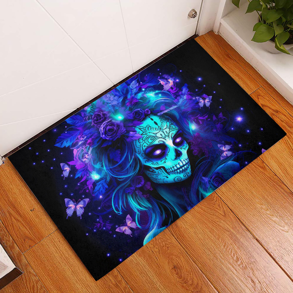 Skull Girl Rubber Doormat Yes I'm A Bitch But Not Yours
