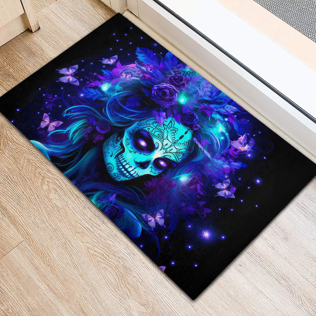 Skull Girl Rubber Doormat Yes I'm A Bitch But Not Yours