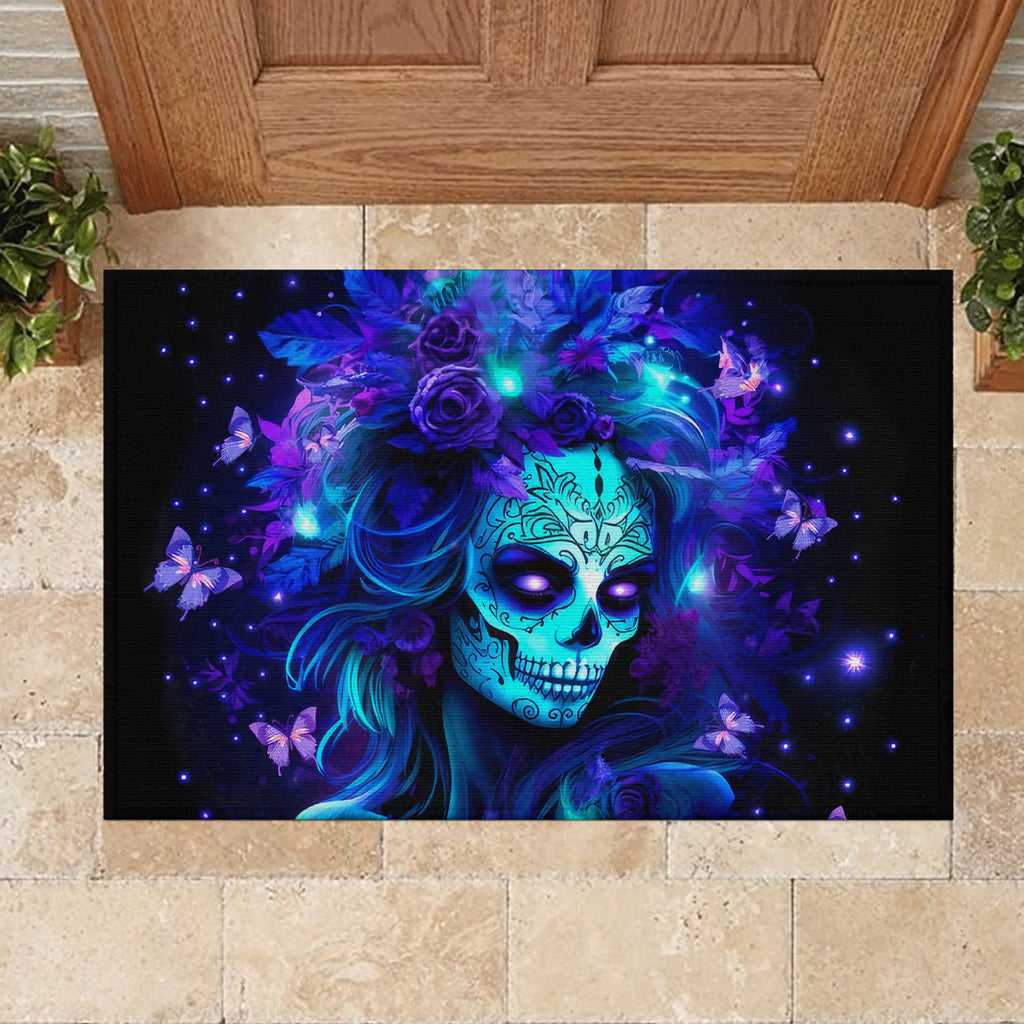 Skull Girl Rubber Doormat Yes I'm A Bitch But Not Yours