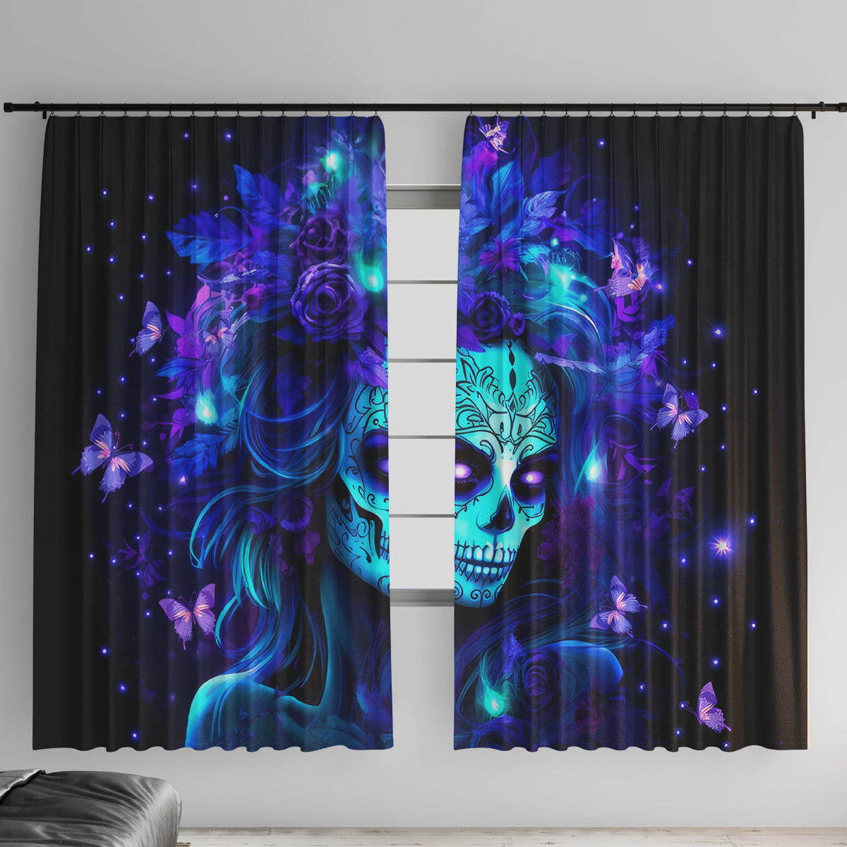 Skull Girl Window Curtain Yes I'm A Bitch But Not Yours