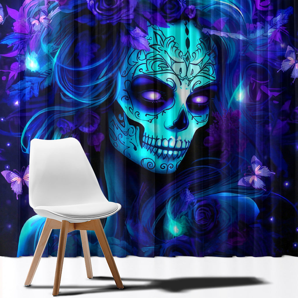 Skull Girl Window Curtain Yes I'm A Bitch But Not Yours