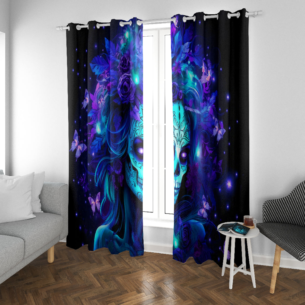Skull Girl Window Curtain Yes I'm A Bitch But Not Yours