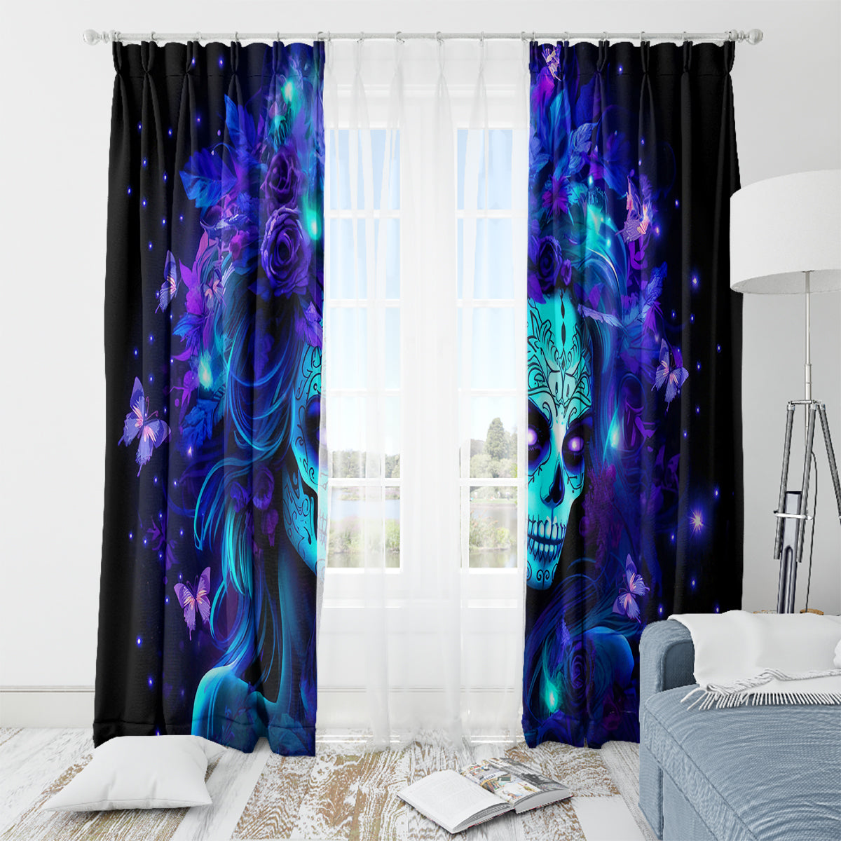 Skull Girl Window Curtain Yes I'm A Bitch But Not Yours