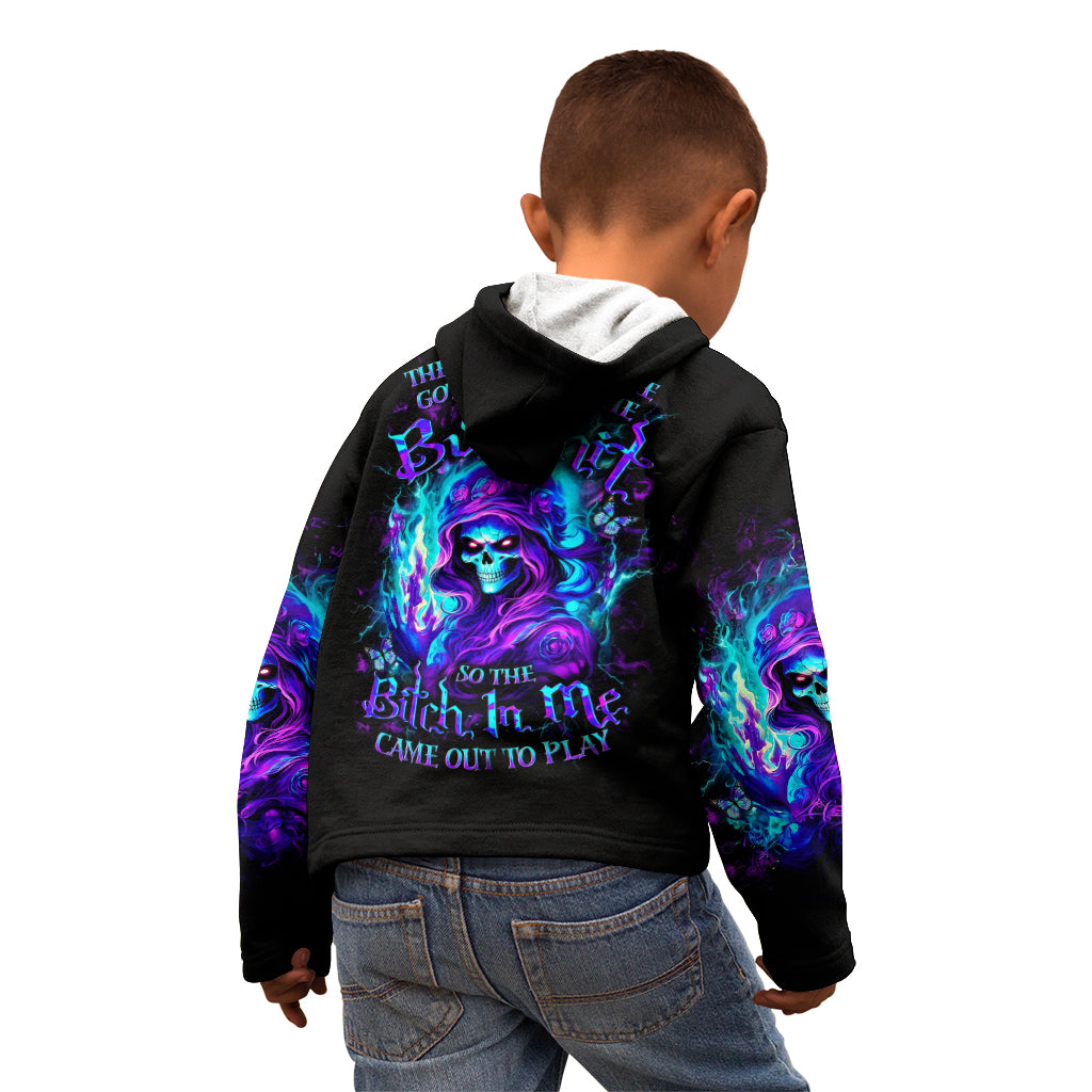 Flame Girl Skull Kid Hoodie The Good Girl In Me Got Tired Of The Bullshit