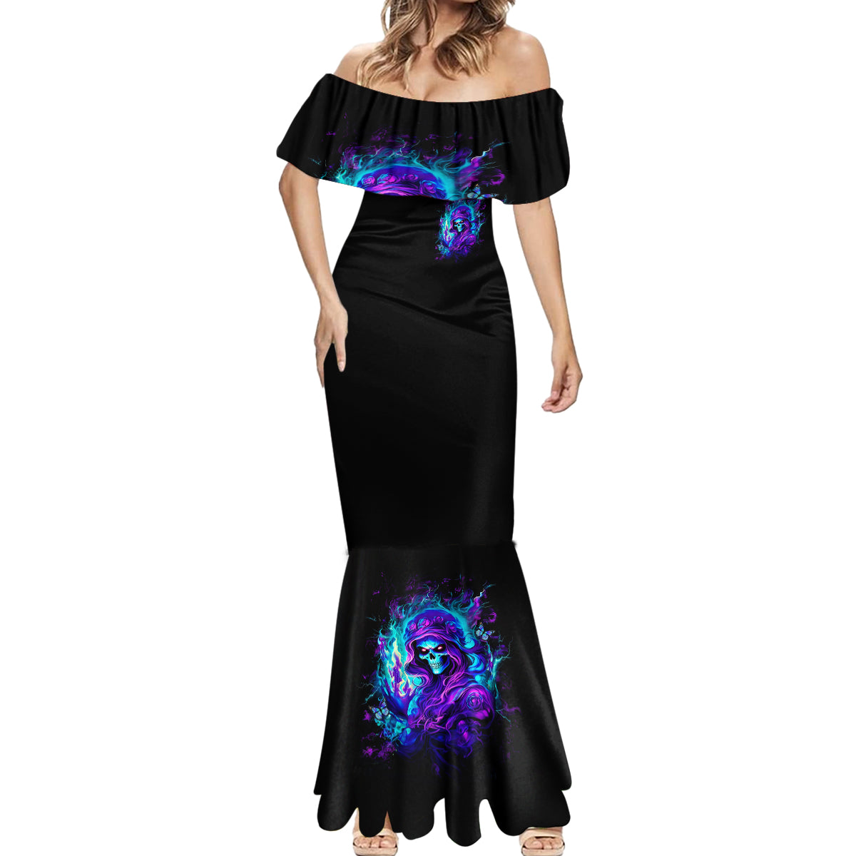 Flame Girl Skull Mermaid Dress The Good Girl In Me Got Tired Of The Bullshit
