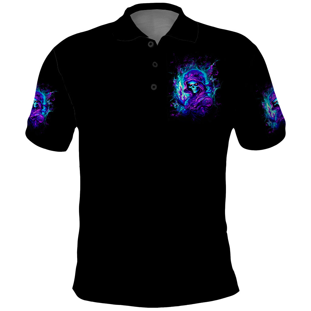 Flame Girl Skull Polo Shirt The Good Girl In Me Got Tired Of The Bullshit