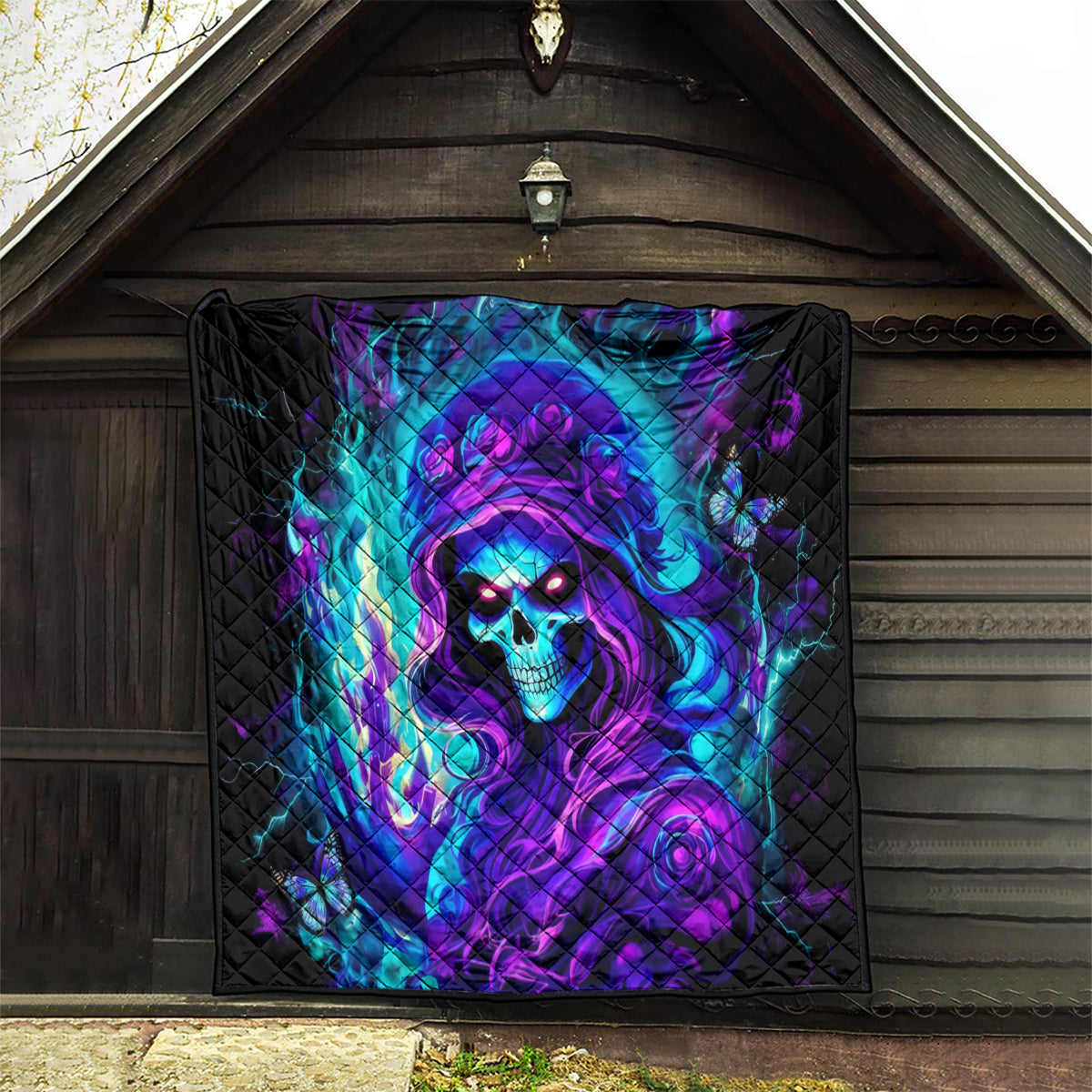 Flame Girl Skull Quilt The Good Girl In Me Got Tired Of The Bullshit