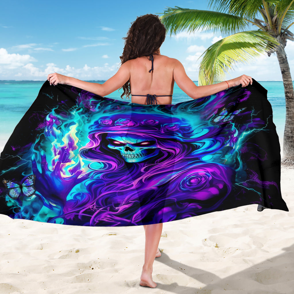 Flame Girl Skull Sarong The Good Girl In Me Got Tired Of The Bullshit