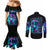 Flame Girl Skull Couples Matching Mermaid Dress and Long Sleeve Button Shirt The Good Girl In Me Got Tired Of The Bullshit