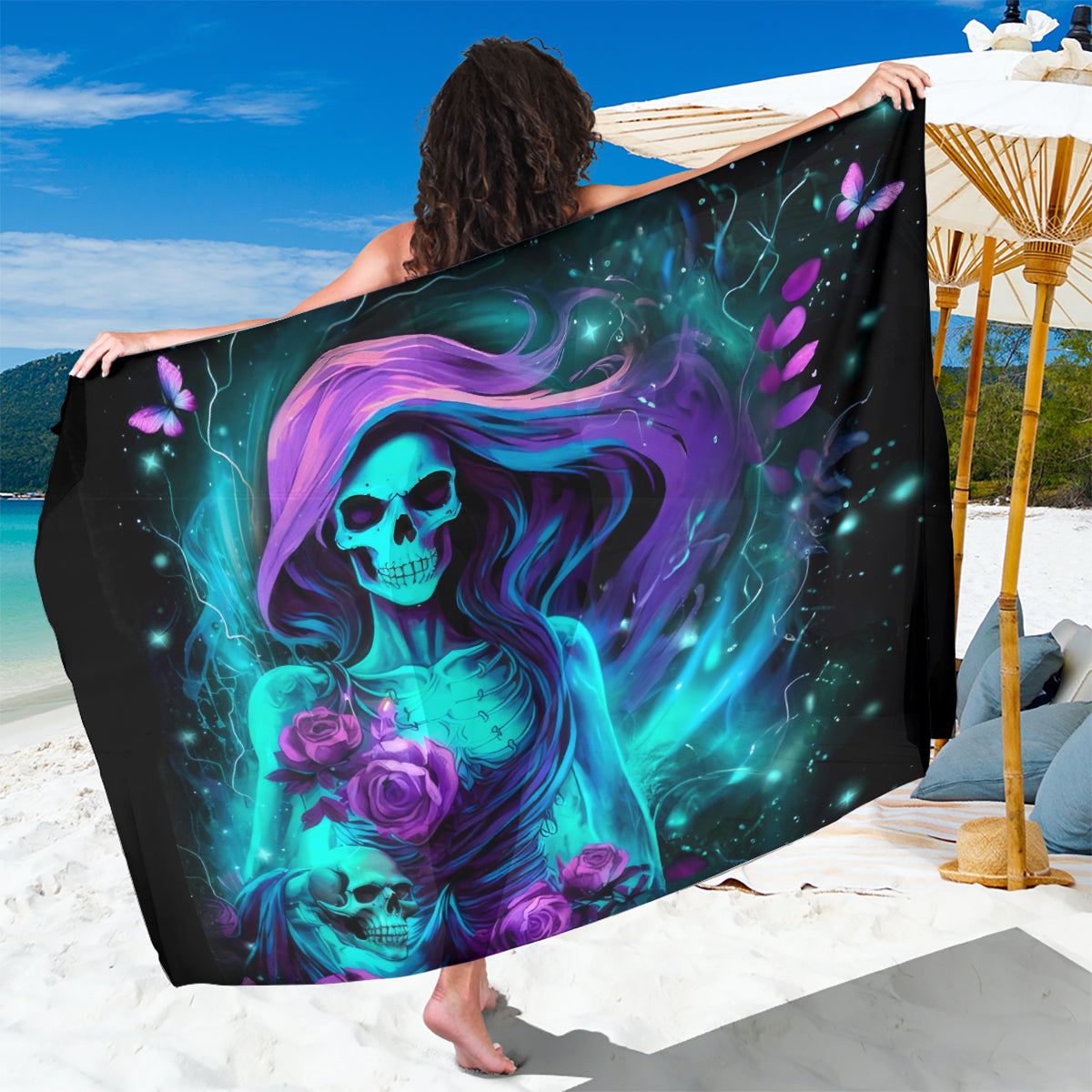 Flame Girl Skull Sarong The Good Girl In Me Got Tired Of The Bullshit