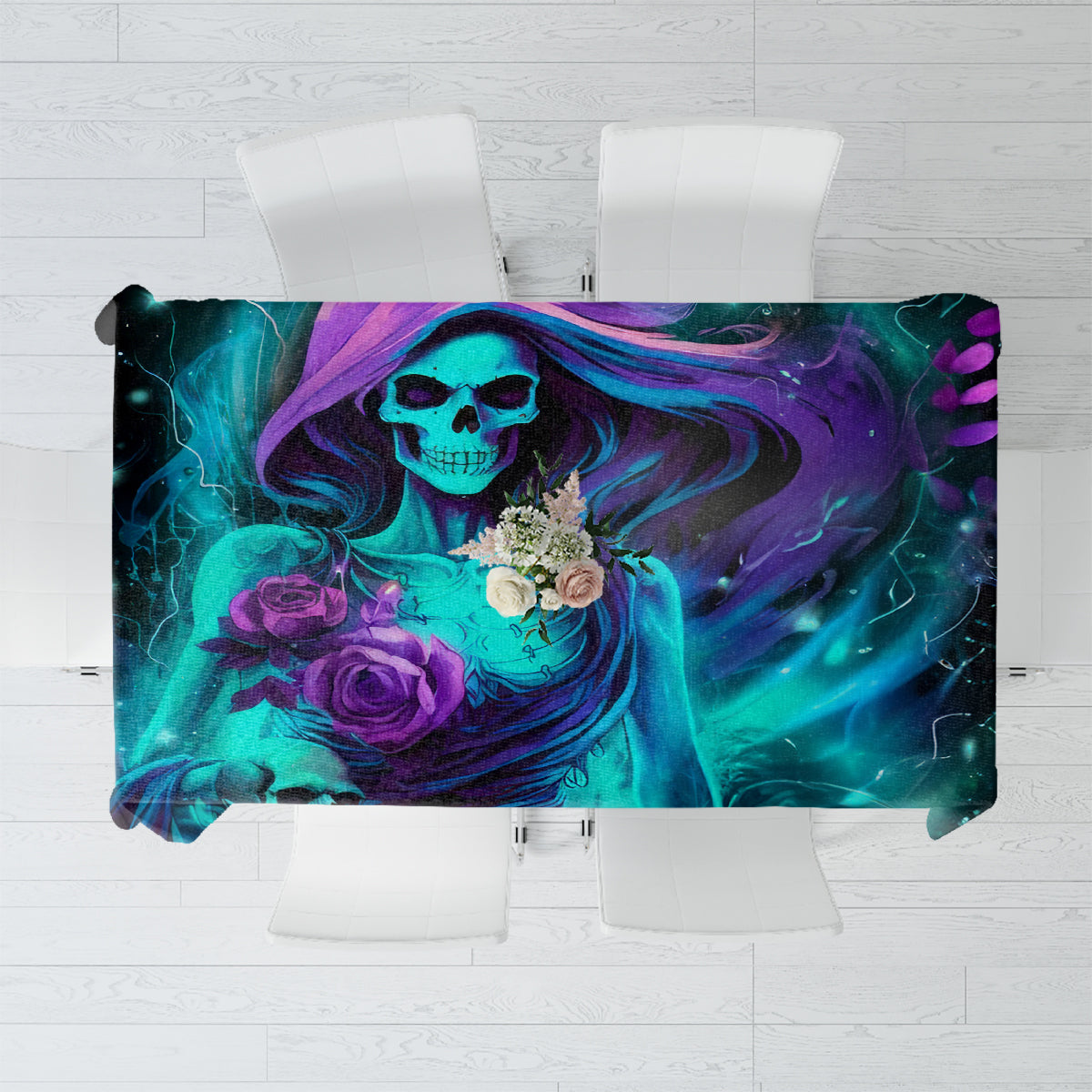 Flame Girl Skull Tablecloth The Good Girl In Me Got Tired Of The Bullshit