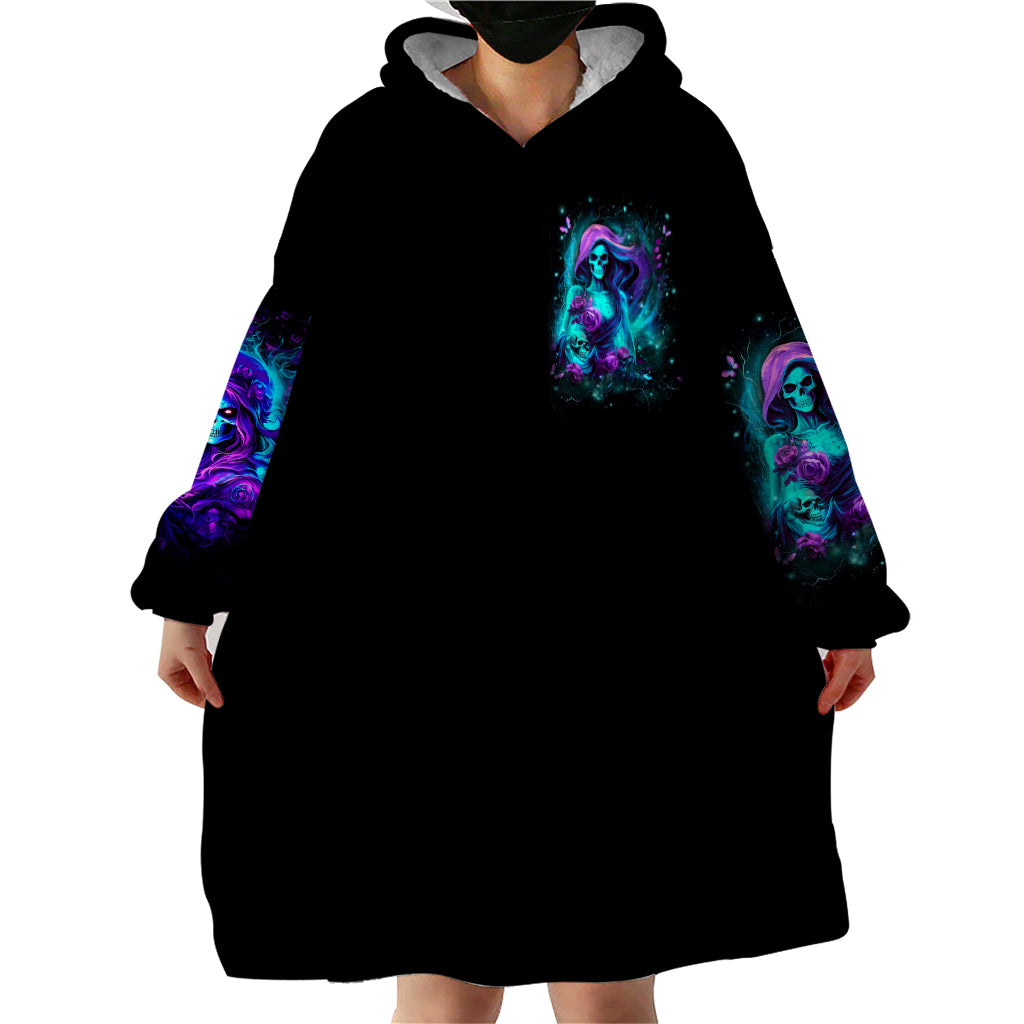 Flame Girl Skull Wearable Blanket Hoodie The Good Girl In Me Got Tired Of The Bullshit