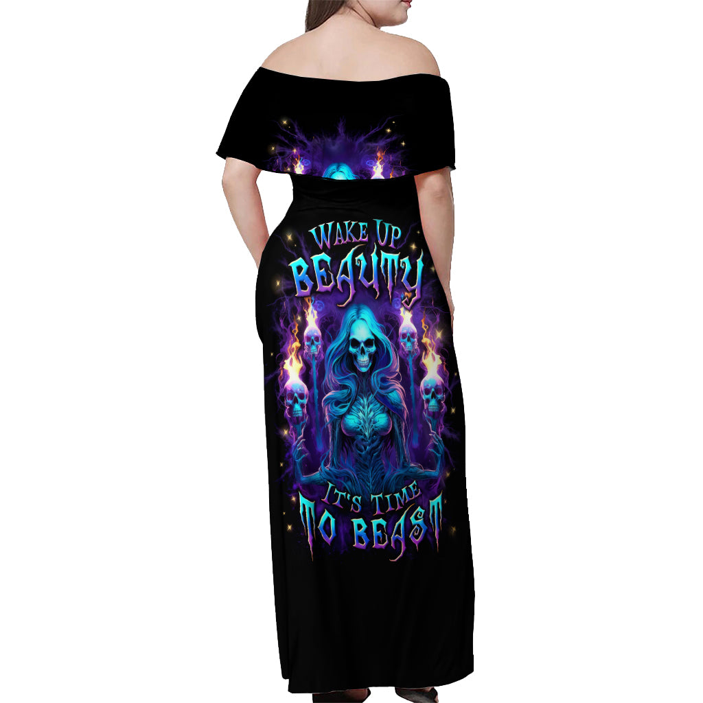 Witch Skull Off Shoulder Maxi Dress Wake Up Beasuty I't Time To Beast