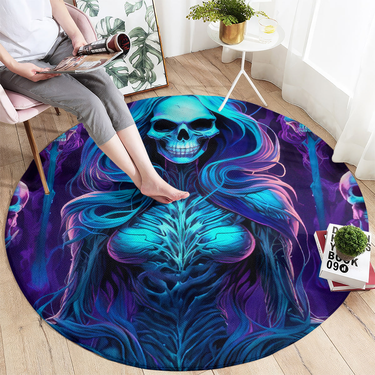 Witch Skull Round Carpet Wake Up Beasuty I't Time To Beast