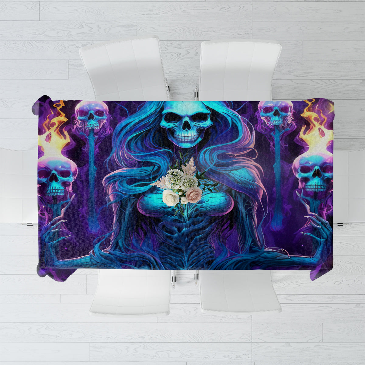 Witch Skull Tablecloth Wake Up Beasuty I't Time To Beast