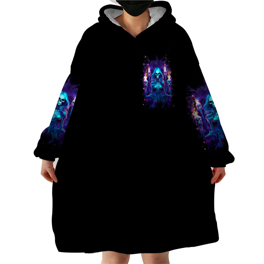 Witch Skull Wearable Blanket Hoodie Wake Up Beasuty I't Time To Beast