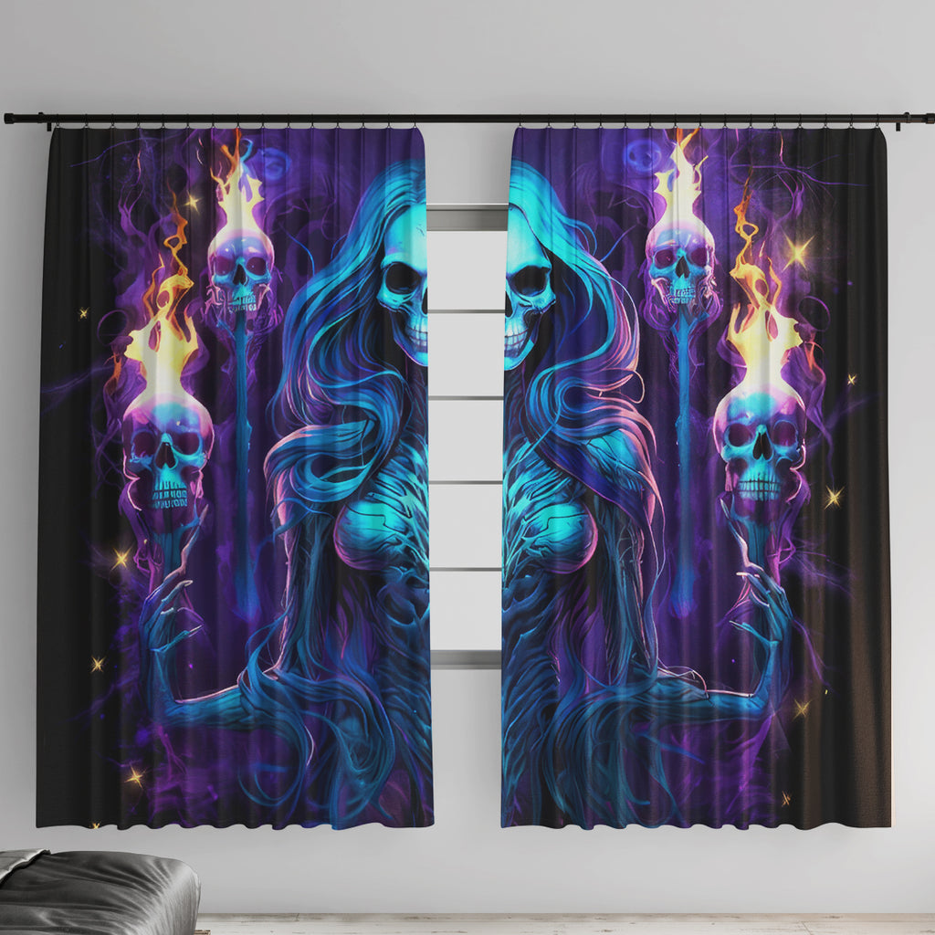 Witch Skull Window Curtain Wake Up Beasuty I't Time To Beast