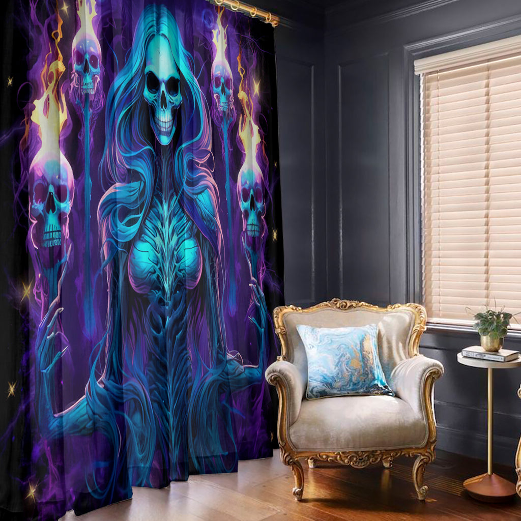 Witch Skull Window Curtain Wake Up Beasuty I't Time To Beast
