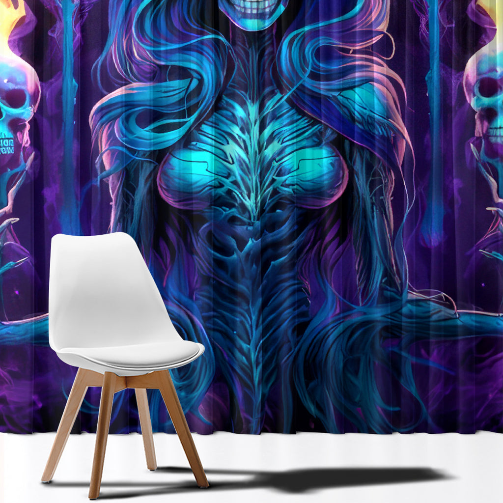 Witch Skull Window Curtain Wake Up Beasuty I't Time To Beast