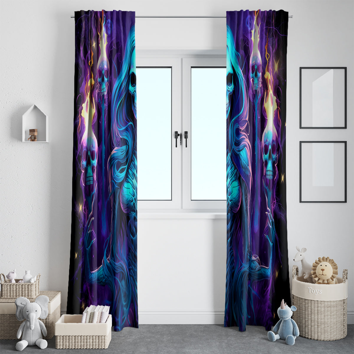 Witch Skull Window Curtain Wake Up Beasuty I't Time To Beast