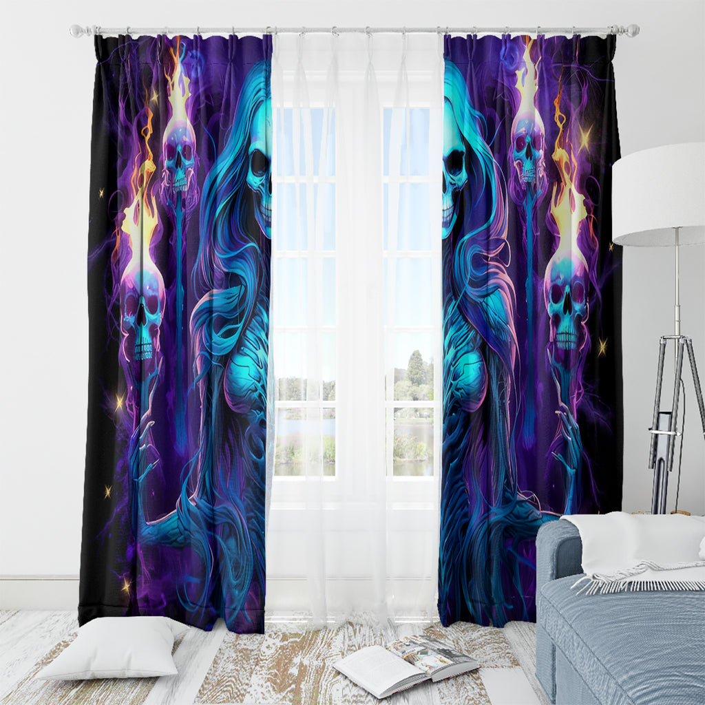 Witch Skull Window Curtain Wake Up Beasuty I't Time To Beast