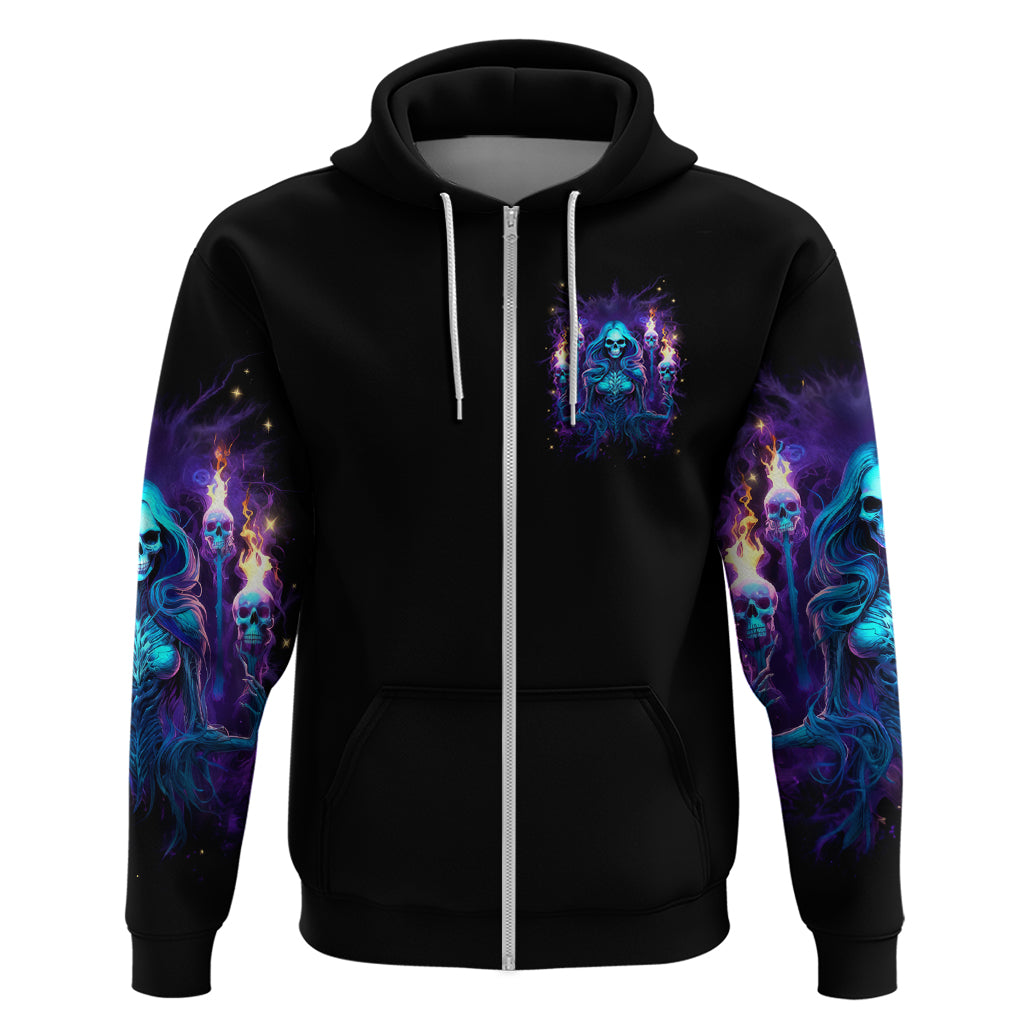 Witch Skull Zip Hoodie Wake Up Beasuty I't Time To Beast