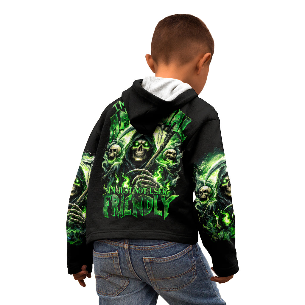 Flame Reaper Skull Kid Hoodie I'm Not Anti Social I'm Just Not User Friendly