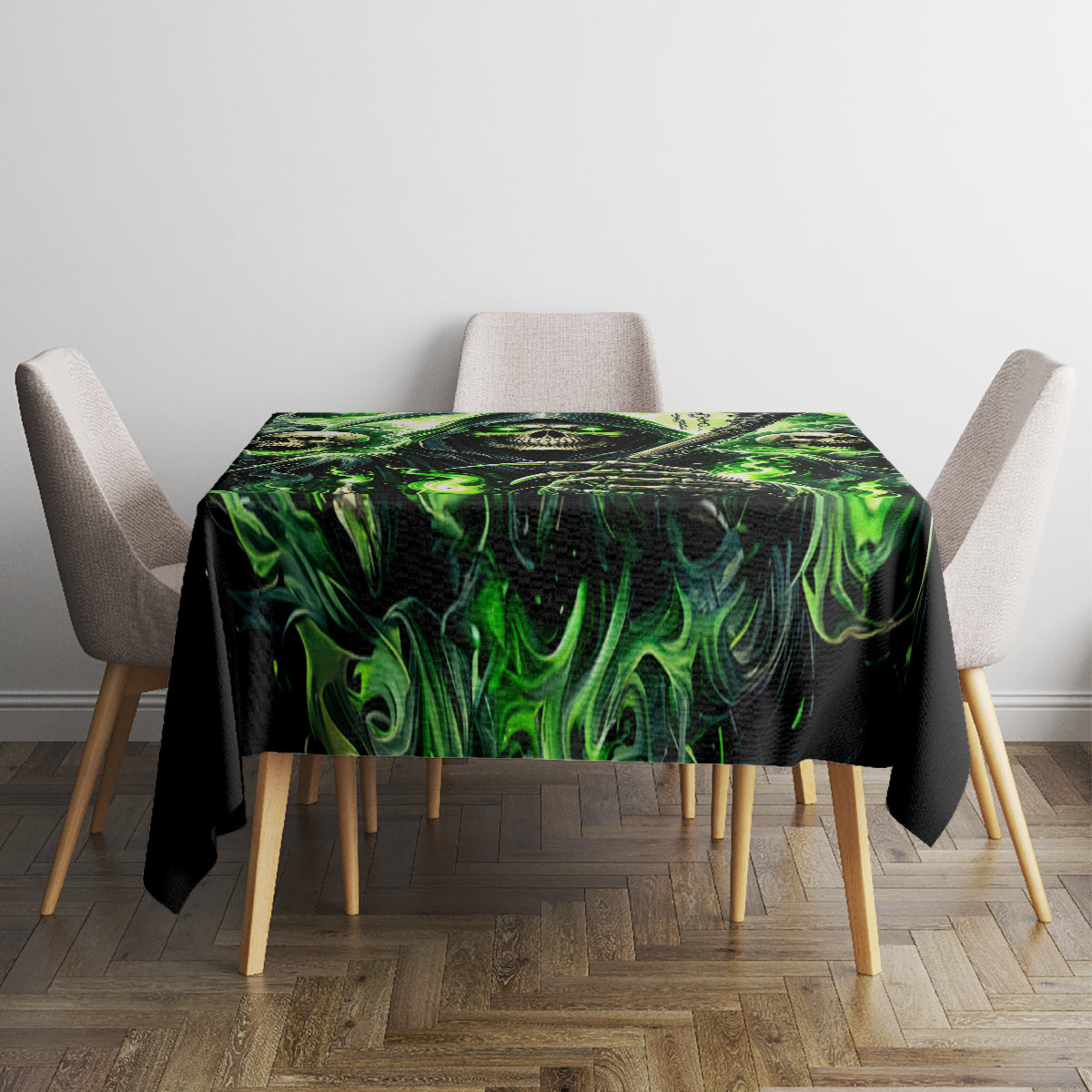Flame Reaper Skull Tablecloth I'm Not Anti Social I'm Just Not User Friendly