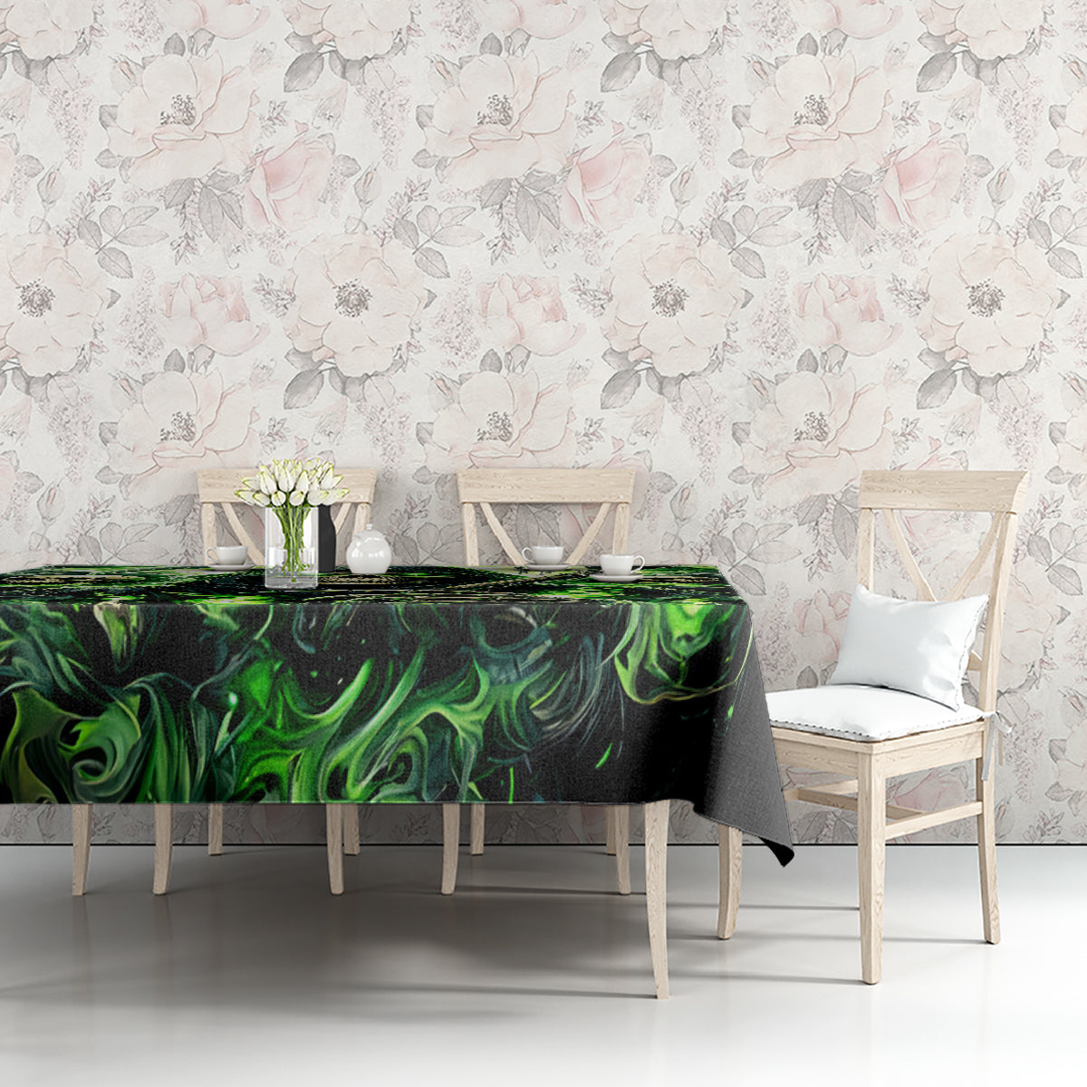 Flame Reaper Skull Tablecloth I'm Not Anti Social I'm Just Not User Friendly