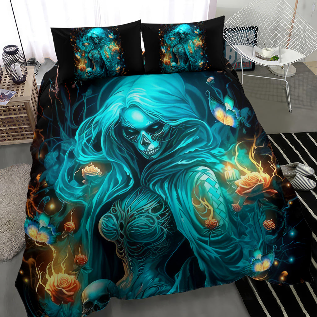 Witch Skull Bedding Set She Whispered Back Iam The Storm