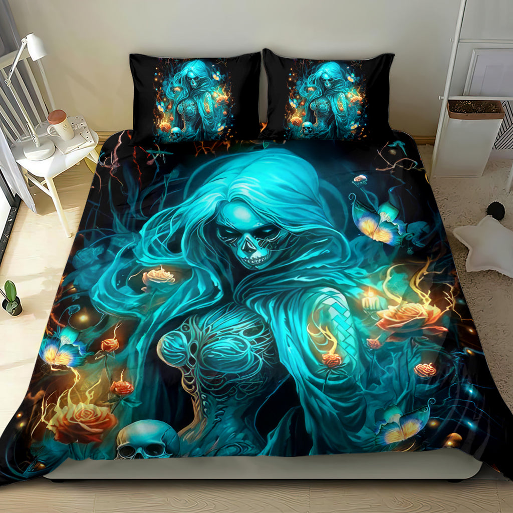 Witch Skull Bedding Set She Whispered Back Iam The Storm