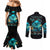 Witch Skull Couples Matching Mermaid Dress and Long Sleeve Button Shirt She Whispered Back Iam The Storm