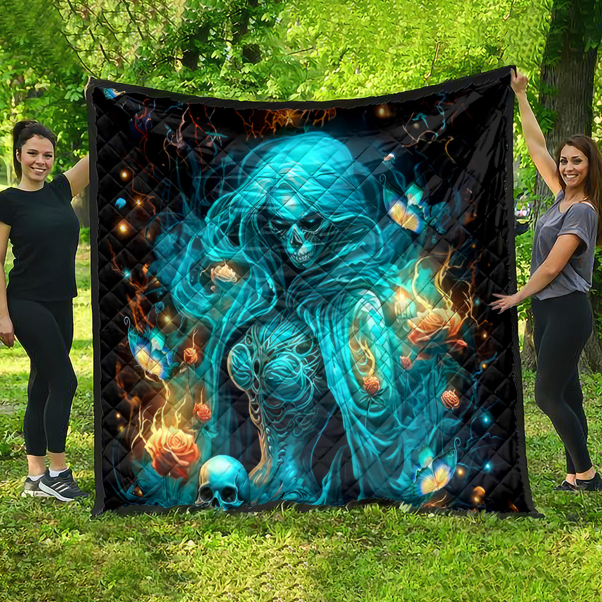 Witch Skull Quilt She Whispered Back Iam The Storm