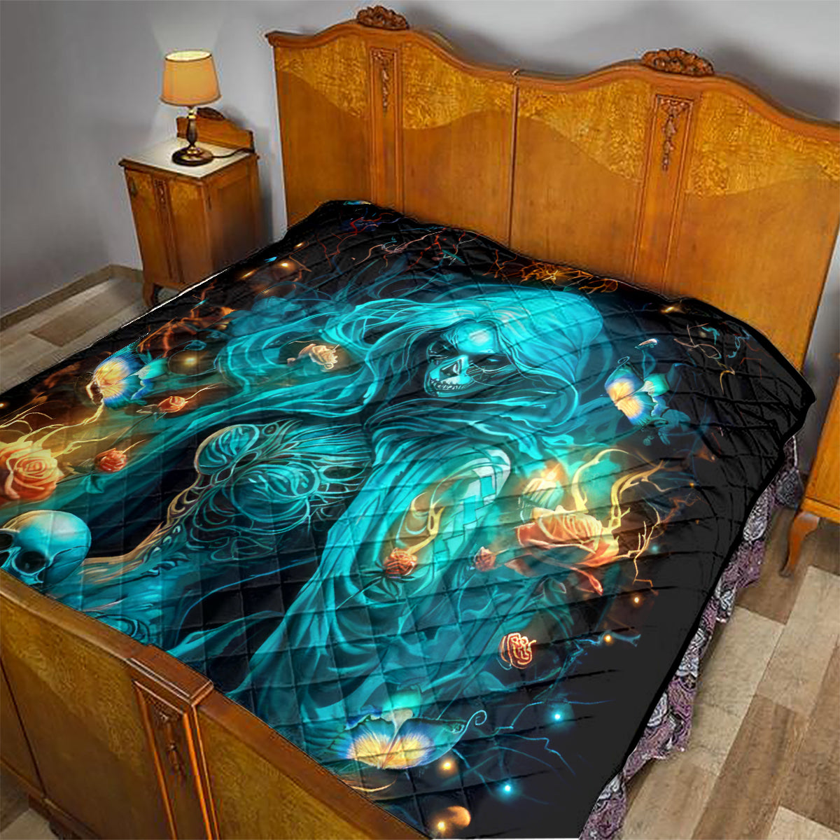 Witch Skull Quilt She Whispered Back Iam The Storm