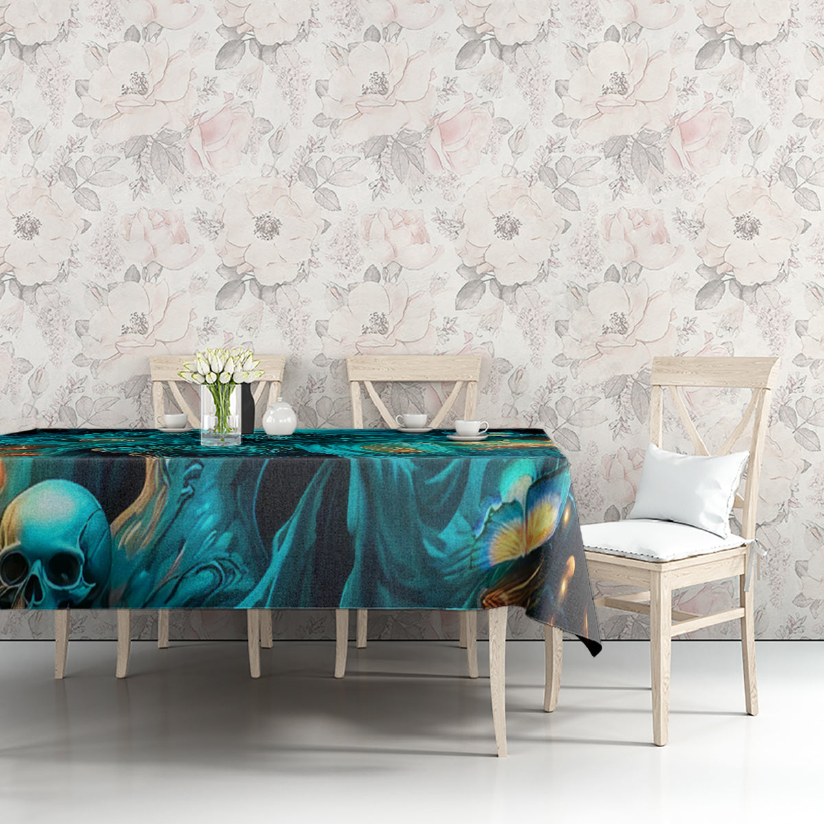 Witch Skull Tablecloth She Whispered Back Iam The Storm