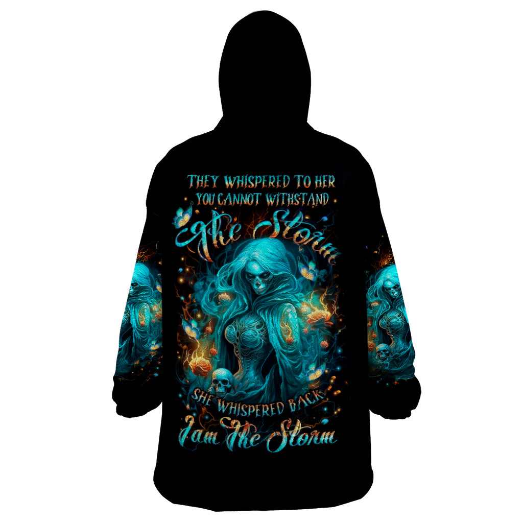 Witch Skull Wearable Blanket Hoodie She Whispered Back Iam The Storm