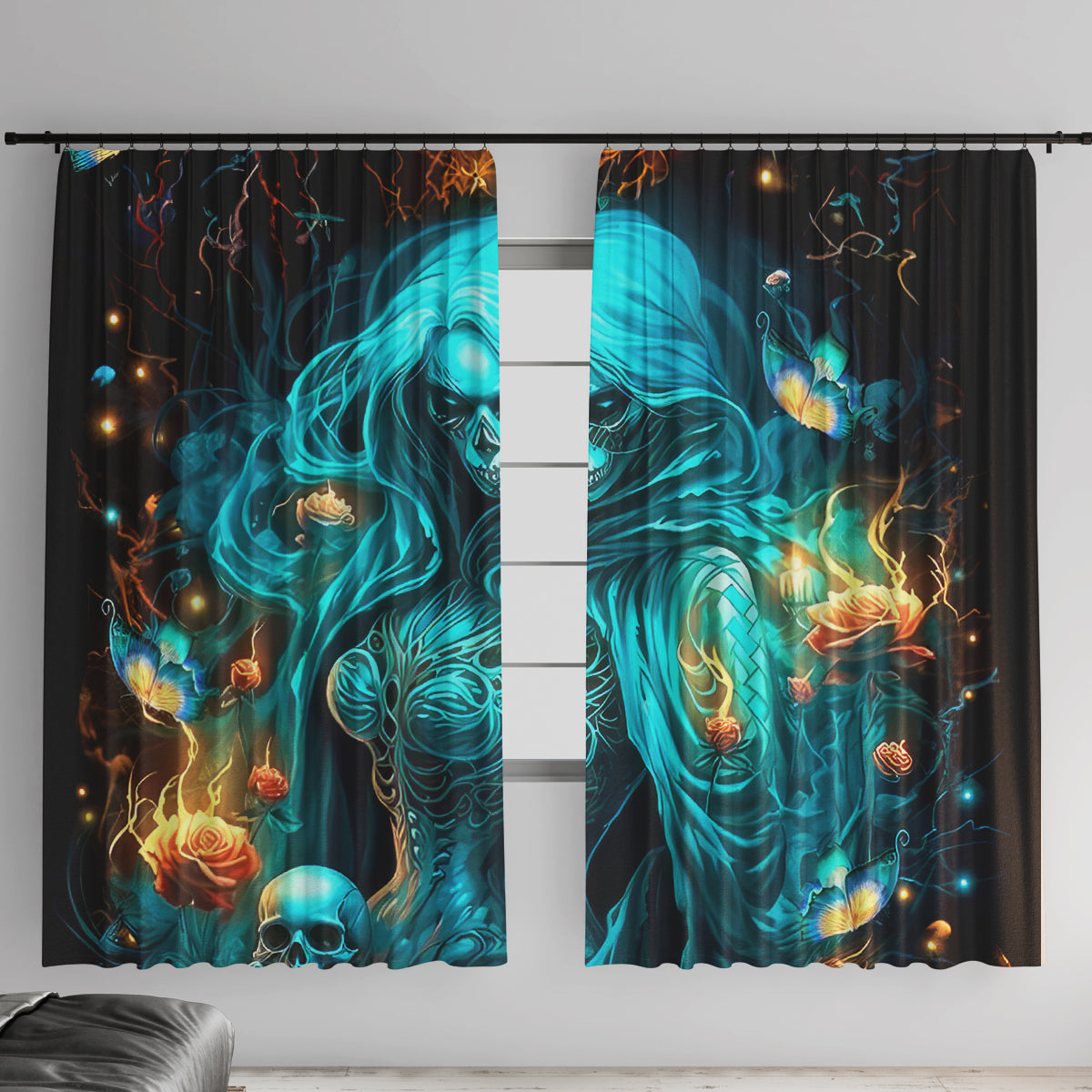 Witch Skull Window Curtain She Whispered Back Iam The Storm