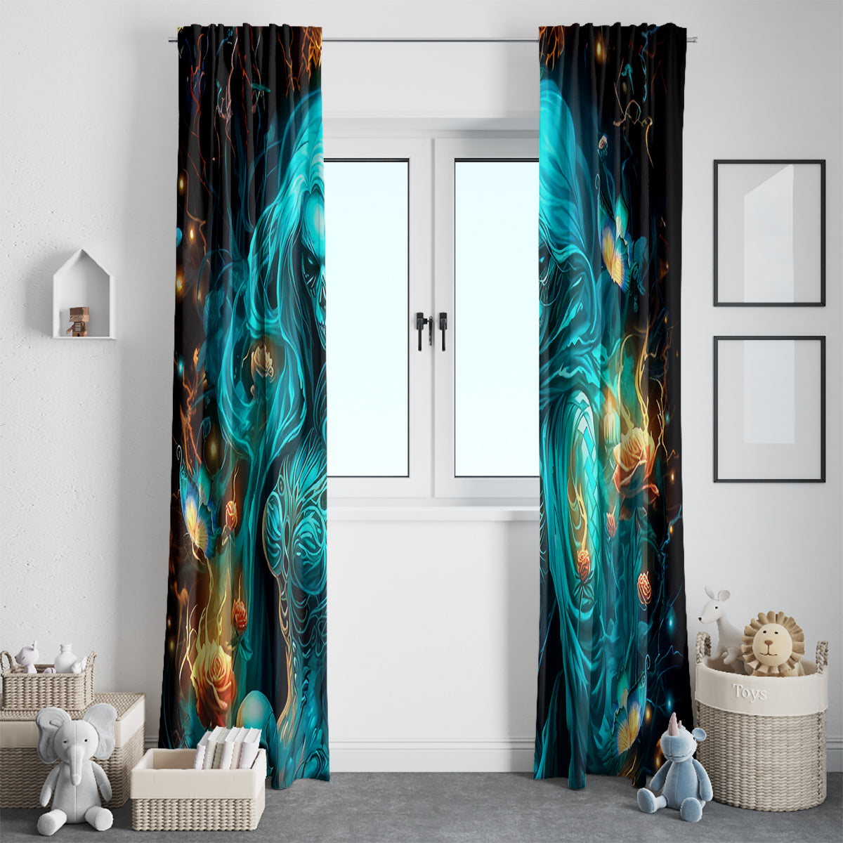Witch Skull Window Curtain She Whispered Back Iam The Storm